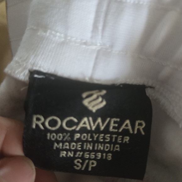 Rocawear Newspaper Print Cotton Jogger Cargo Elastic Black White - Picture 5 of 5